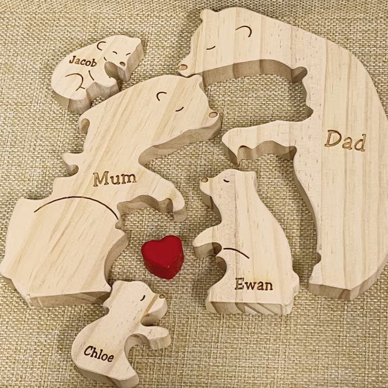 Houten puzzel Familiebeerfigurenset - Houten puzzel Familiebeerfigurenset